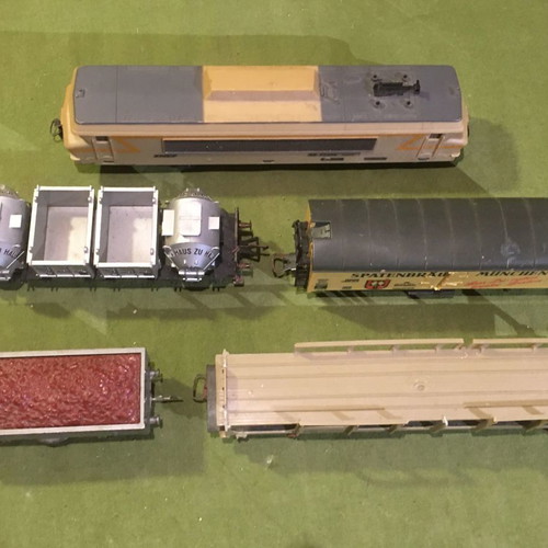 FOBBI Jouef HO 1/87 train cars and track cleaning car set used