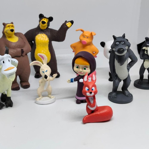 Masha and the Bear collectible figure set like new, 10 pieces
