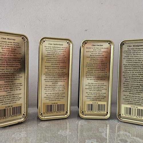 Glenfiddich metal boxes new, set of 4 pieces