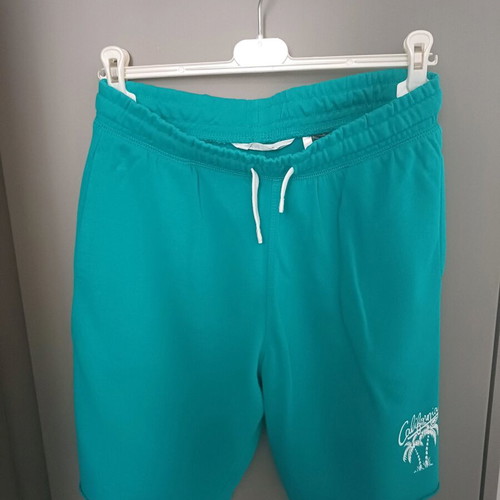 H&M summer teen bermuda shorts new, petrol with design