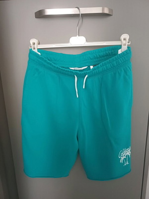 H&M summer teen bermuda shorts new, petrol with design