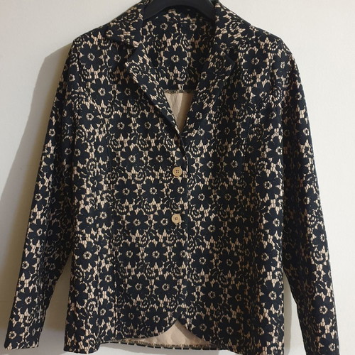 Vintage handmade women's blazer nude/black L new