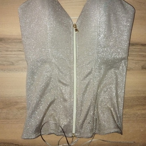 Med Gold Label Corset Bustier like new, beige and gold