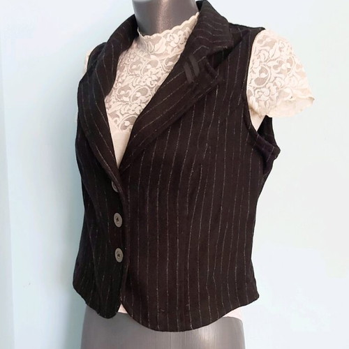 Elegant wool vest Miss Etam like new, black and white