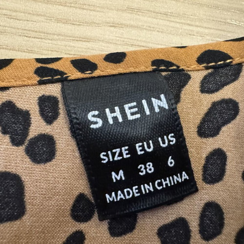 Shein animal print dress with belt size M camel and black like new