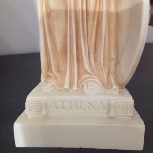 Athena Statue handmade from alabaster, like new, colored, 25 cm