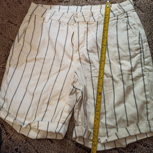 Women's striped bermuda shorts in rib fabric new, size L