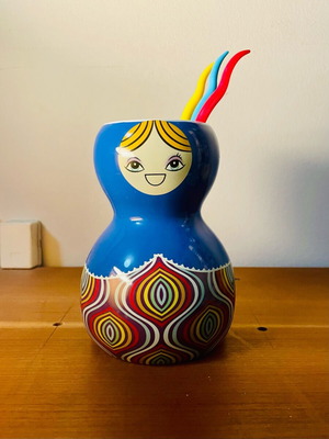 Ceramic chocolate fondue like new with base holder for tealight candle