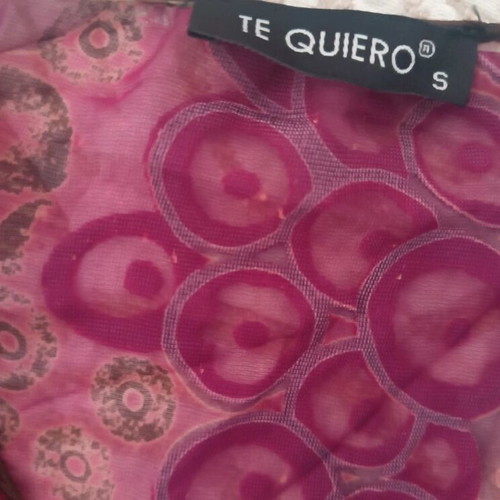 Boho blouse Te Quiero Sheer like new, colorful print, size Small