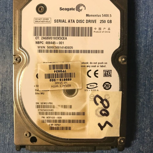 Seagate HDD 250GB 2.5" ST9250320AS used