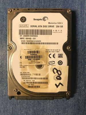 Seagate HDD 250GB 2.5" ST9250320AS μεταχειρισμένο