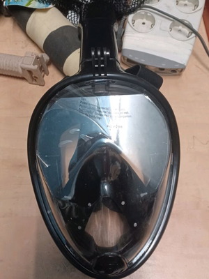 Full Face Black Snorkeling Mask New with Lens and Action Camera Mount
