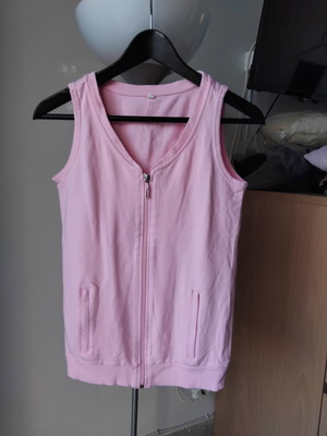 Pink cotton sleeveless jacket XS