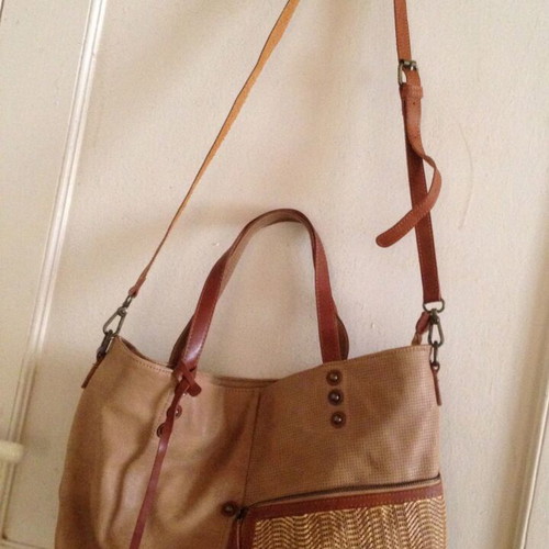 Dudlin Firenze Italy crossbody bag used, beige and brown