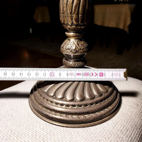 Three-Arm Candlestick 925 Sterling Silver Used, Baroque Style