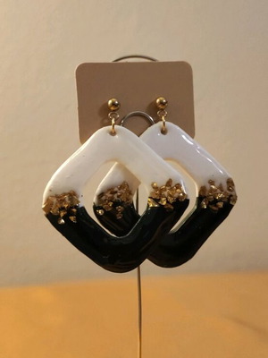 Χειροποίητα σκουλαρίκια από πολυμερικό πηλό και ανοξείδωτο ατσάλι καινούργια