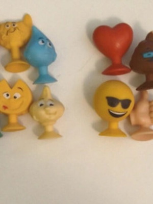 Stikeez figures pack of 12 like new, Lidl food and emojis collection