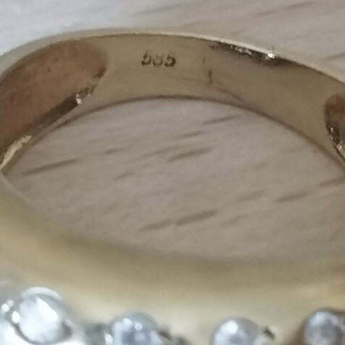 14k yellow gold wide stone ring