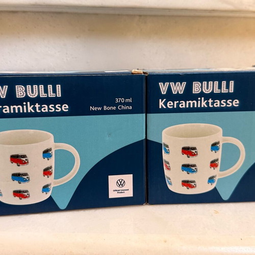 VW Bulli mugs new, set of 2 white