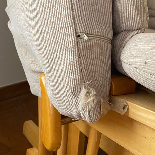 Nursing rocking chair with rocking footrest