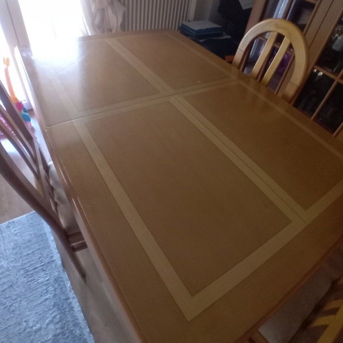 Buffet, display cabinet, and dining table set used, solid walnut wood