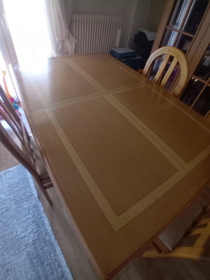 Buffet, display cabinet, and dining table set used, solid walnut wood