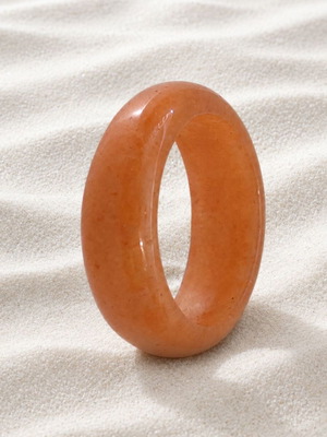 Handmade Agate Stone Ring new, orange