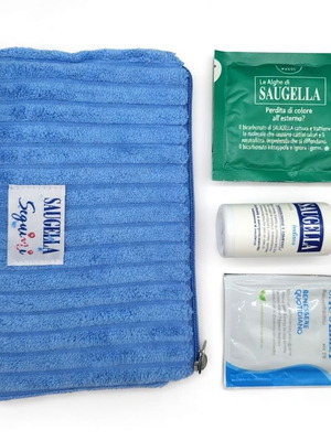 Saugella Seguimi Summer Gift Set καινούργιο με τσαντάκι, υγρό καθαρισμού, μαντηλάκια και sachet pH 4.5