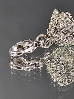 Swarovski Rose Charm μεταχειρισμένο με κούμπωμα για κολιέ ή βραχιόλι