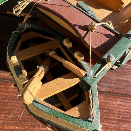 Wooden ship handmade from solid linden wood made to order