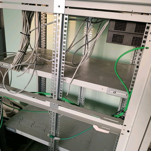 Rack cabinet for network equipment used with glass door