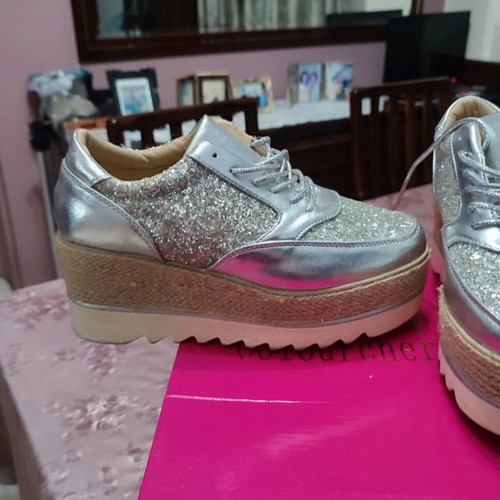 Platform shoes size 39 silver like new