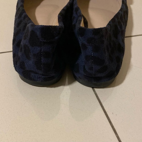 Pointed ballerina shoes new dark blue with black and bow