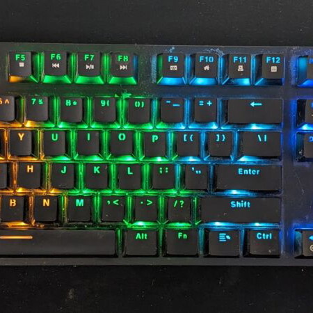 Havit KB858L keyboard and Corsair Katar Pro mouse used, gaming RGB