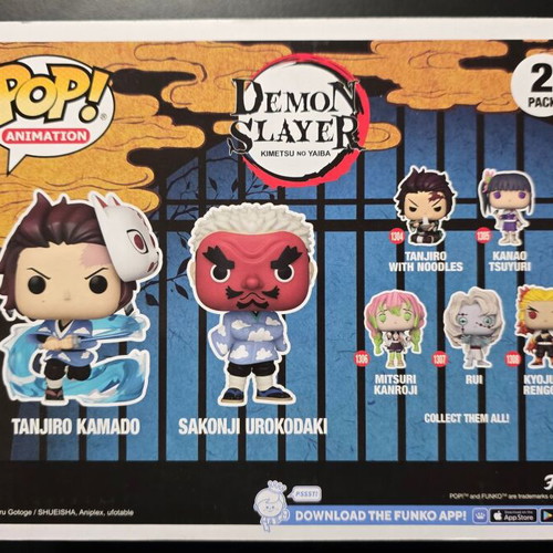 Funko Pop Tanjiro & Sankoji 2pack like new with signature