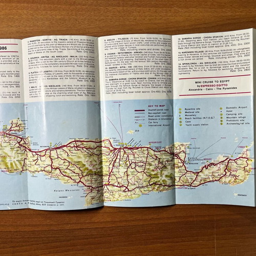 Creta Tours 1986 brochure like new, Heraklion Crete