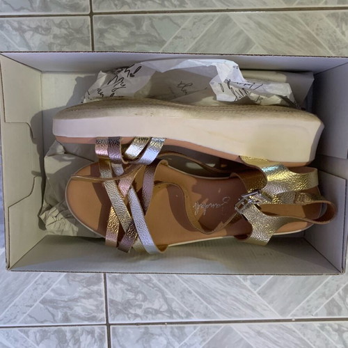 Oh My Sandals girls' sandals size 37 like new, beige and gold