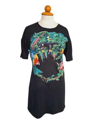 Balenciaga blouse refurbished with jungle print, size M