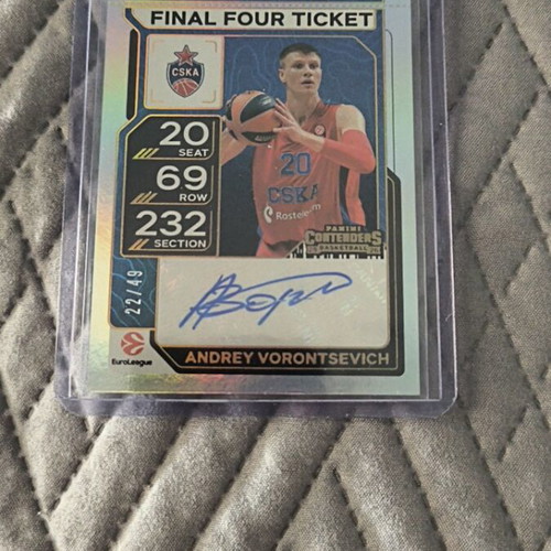 Panini Contenders Euroleague 2024-15 Andrey Vorontsevich Final Four Ticket Auto /49 CSKA