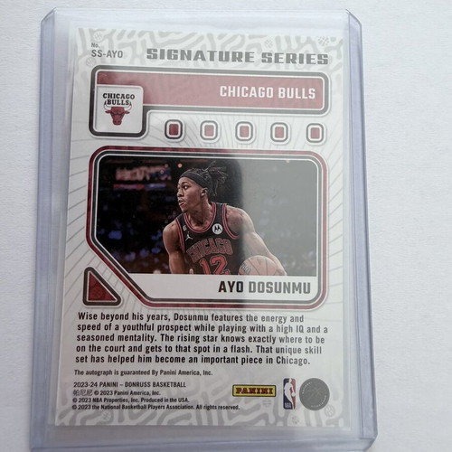 2023-24 Panini Donruss Ayo Dosunmu Green Laser Signature Series Auto