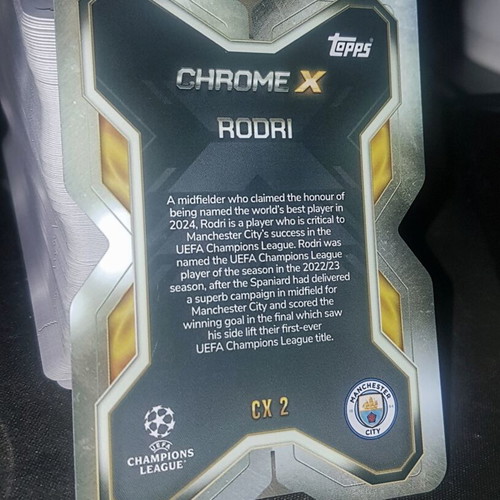 Rodri Chrome X Topps Match Attax 2026 card like new