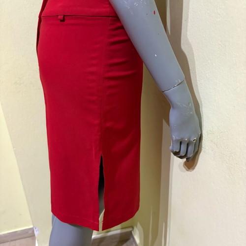 Midi skirt red with side slits like new, size S/M