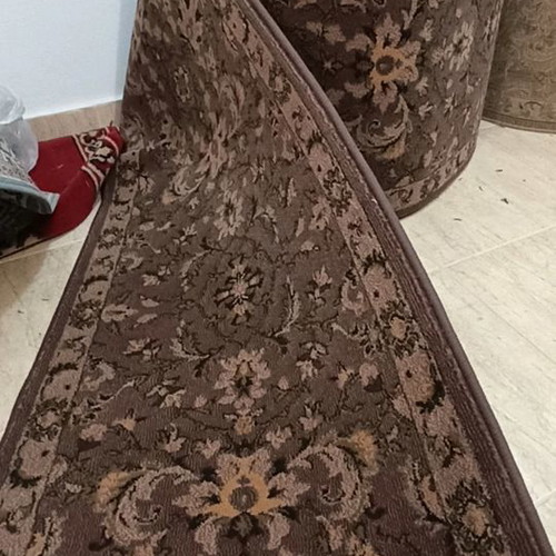 Runner 0.65m dark brown, 80% acrylic 20% wool new