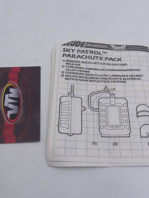 GI Joe Sky Patrol Parachute Pack Instructions Manual 1990 used