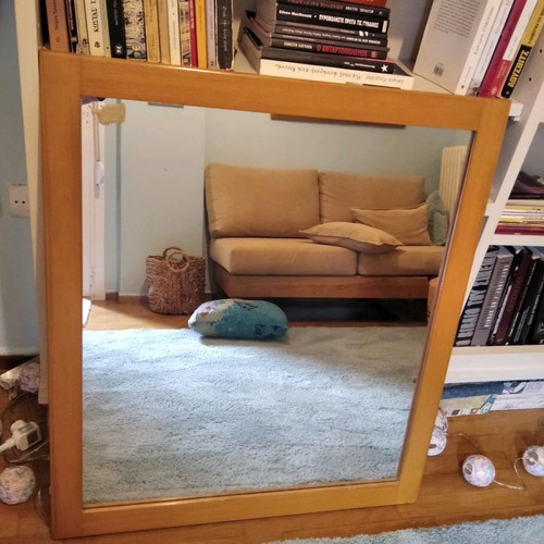 Mirror used 80x90 with solid wood light color