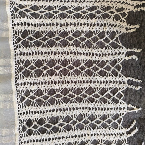 Handmade wedding towel with lace like new