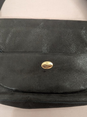 Bally x Gastinne Renette vintage τσάντα ώμου μεταχειρισμένη, μαύρο δερμάτινο με ανάγλυφη υφή