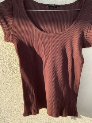 Massimo Dutti chocolate blouse medium like new