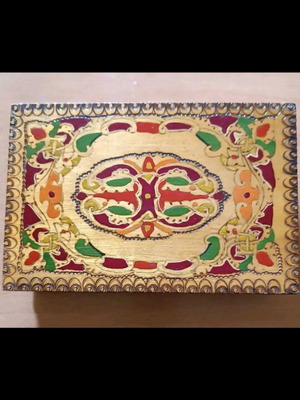 Jewelry box used, colorful wooden