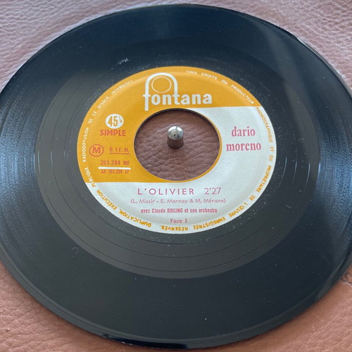Dario Moreno O Ymittos 45 used, French cover on Fontana